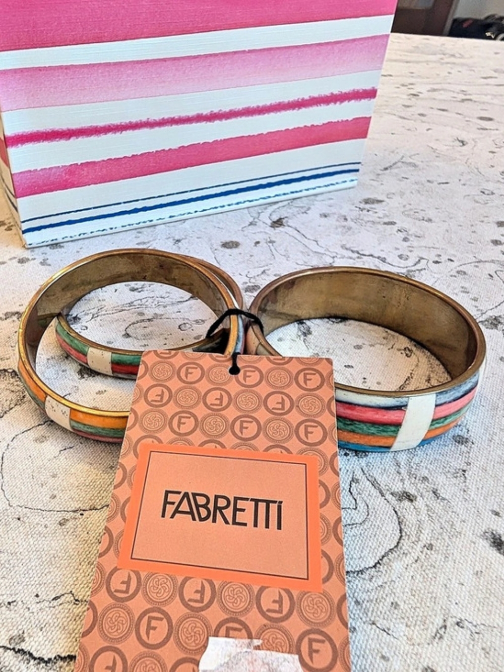 Fabretti Multicolor Striped Bracelet Set